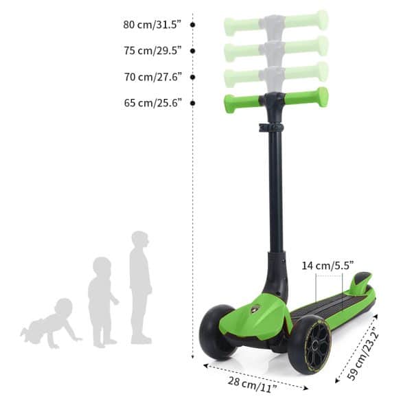 kids scooter dimensions