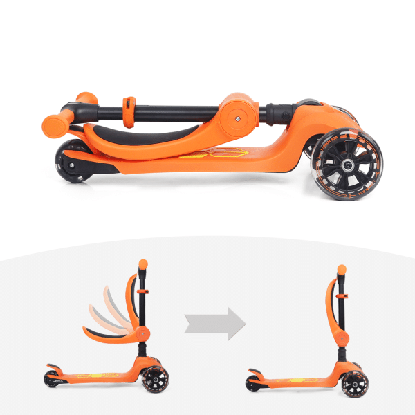 folding steps of Lamborghini Kids Scooter L5 2in1